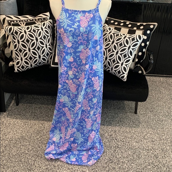 Lilly Pulitzer Dresses & Skirts - NWT. Lilly Pulitzer Blue Tropical Print Maxi Dress. Large